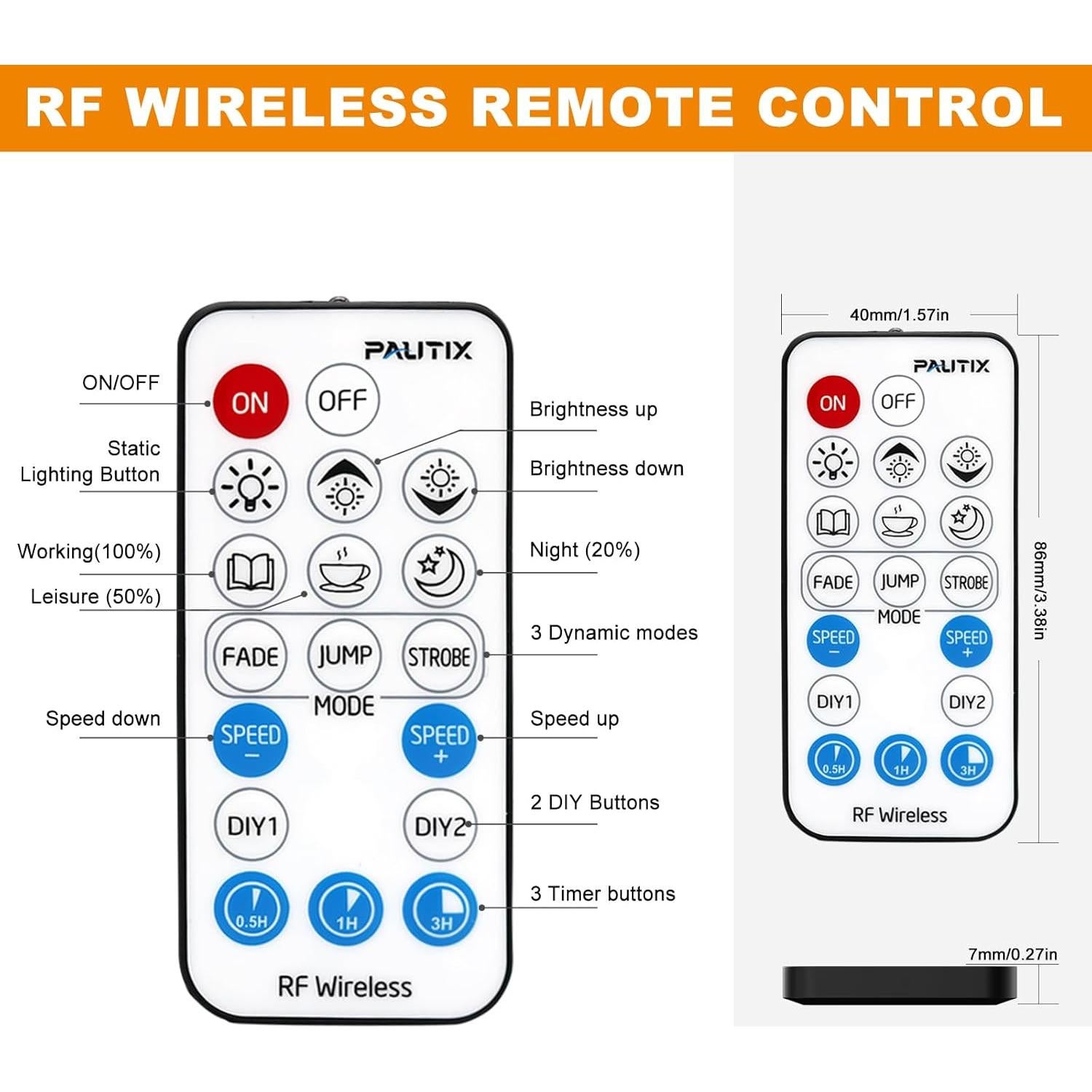 Controlador de Atenuación RF PAUTIX 18 Teclas 5-24V para LED