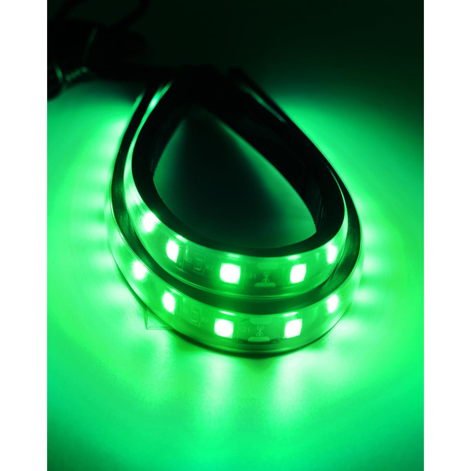 Tira de luz LED verde impermeable Keiurot 32.3cm 12V - Paquete de 4