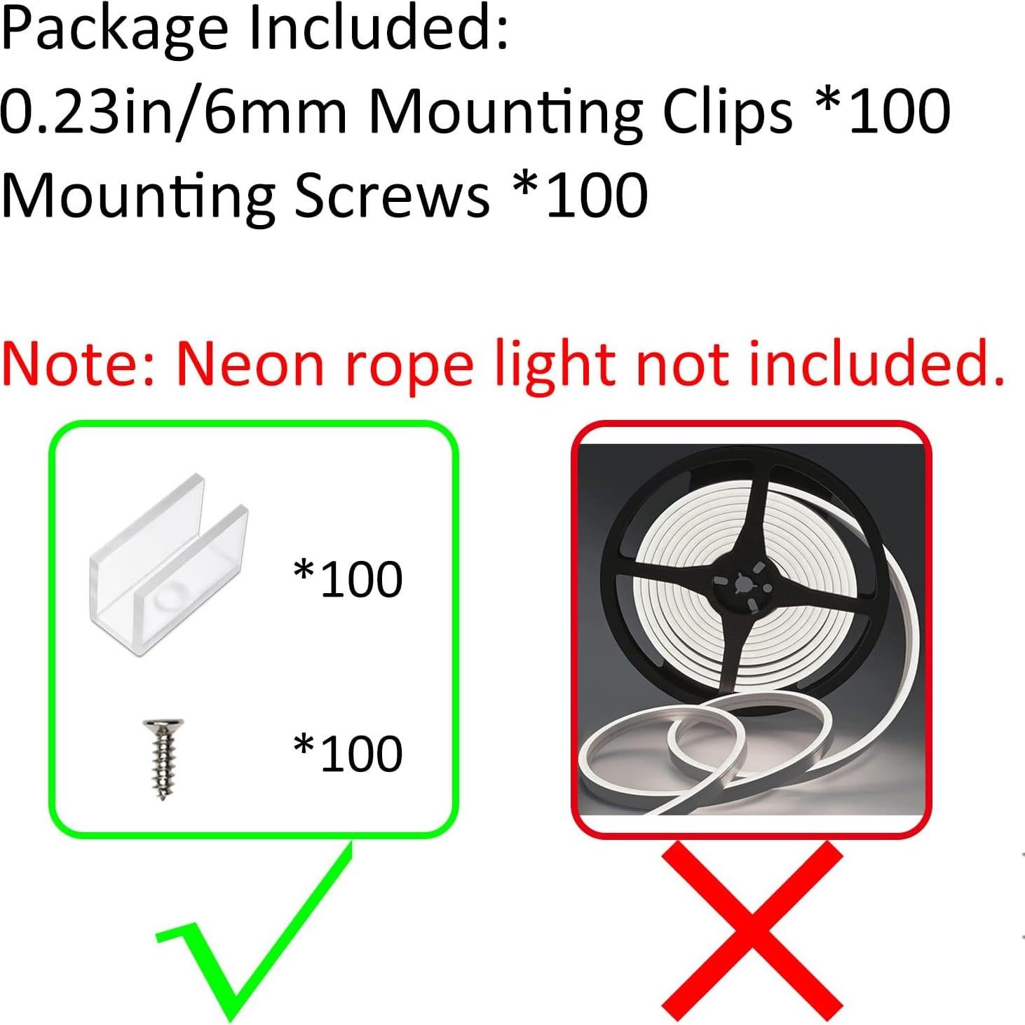 Soportes de Montaje para Luces de Neón Lucienstar 100PCS