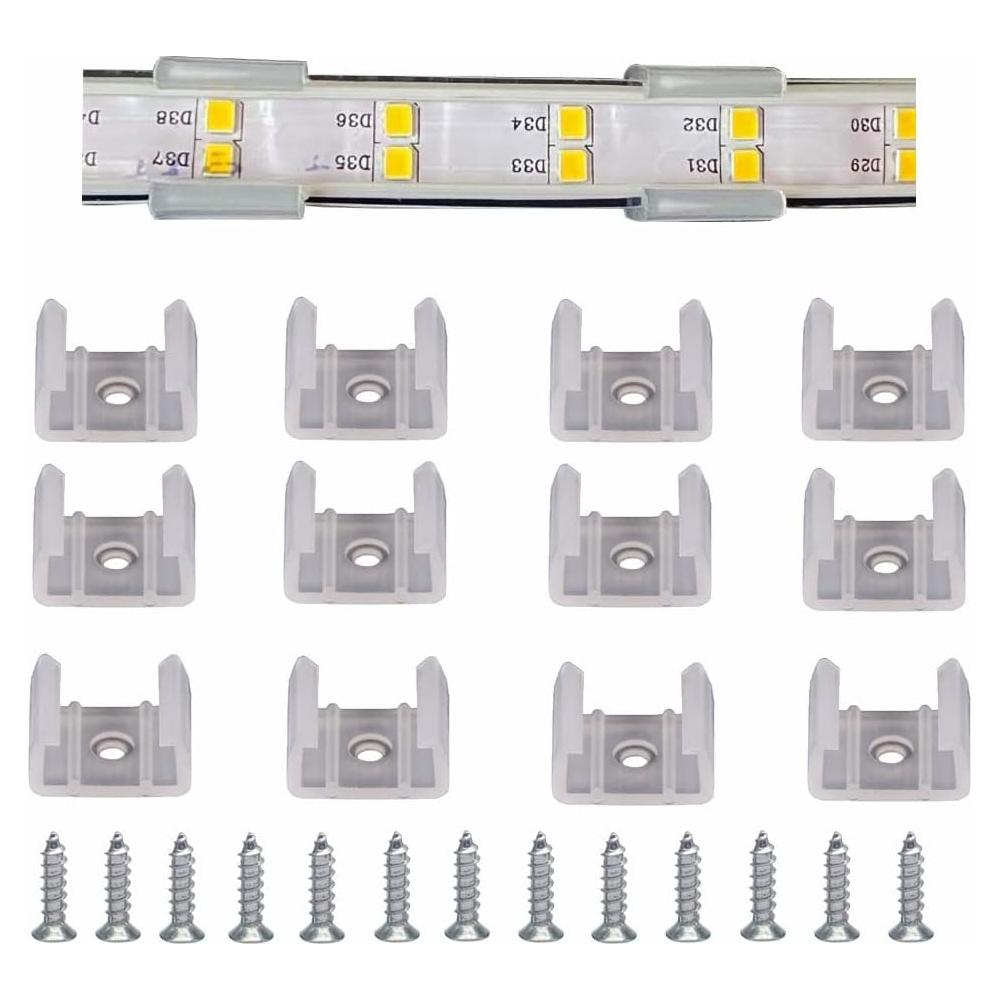 120 Clips de Montaje para Tiras de Luz LED 10mm GHR00101
