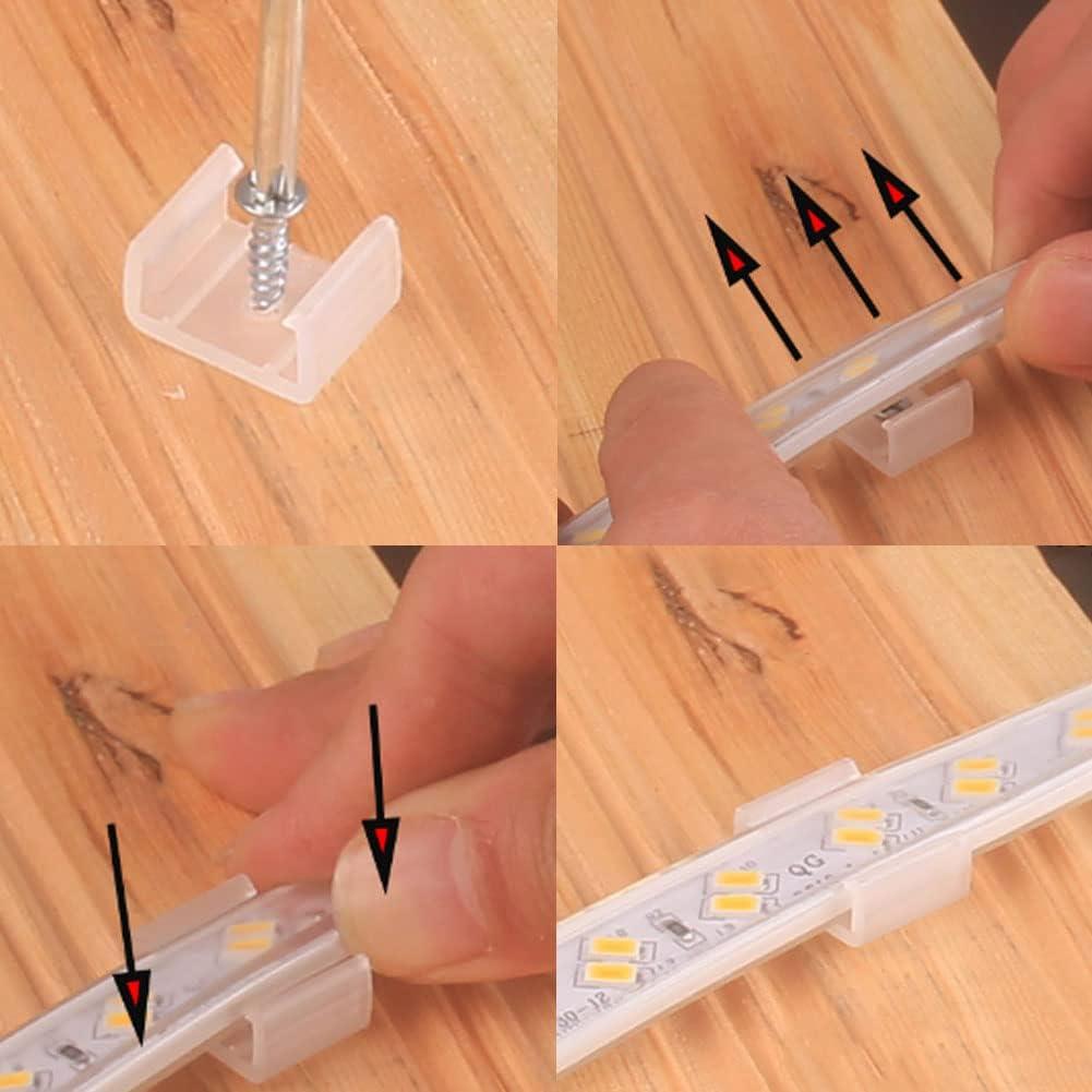 120 Clips de Montaje para Tiras de Luz LED 10mm GHR00101