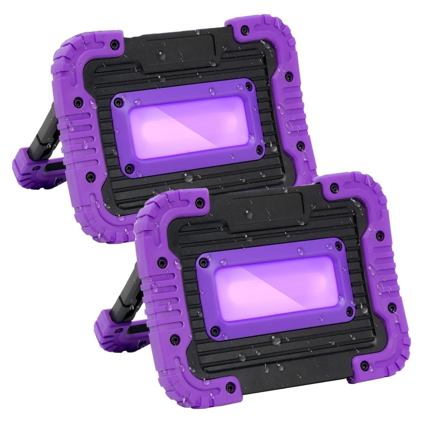 Luz Negra Recargable GPRK 20W UV 395nm 2 Paquetes