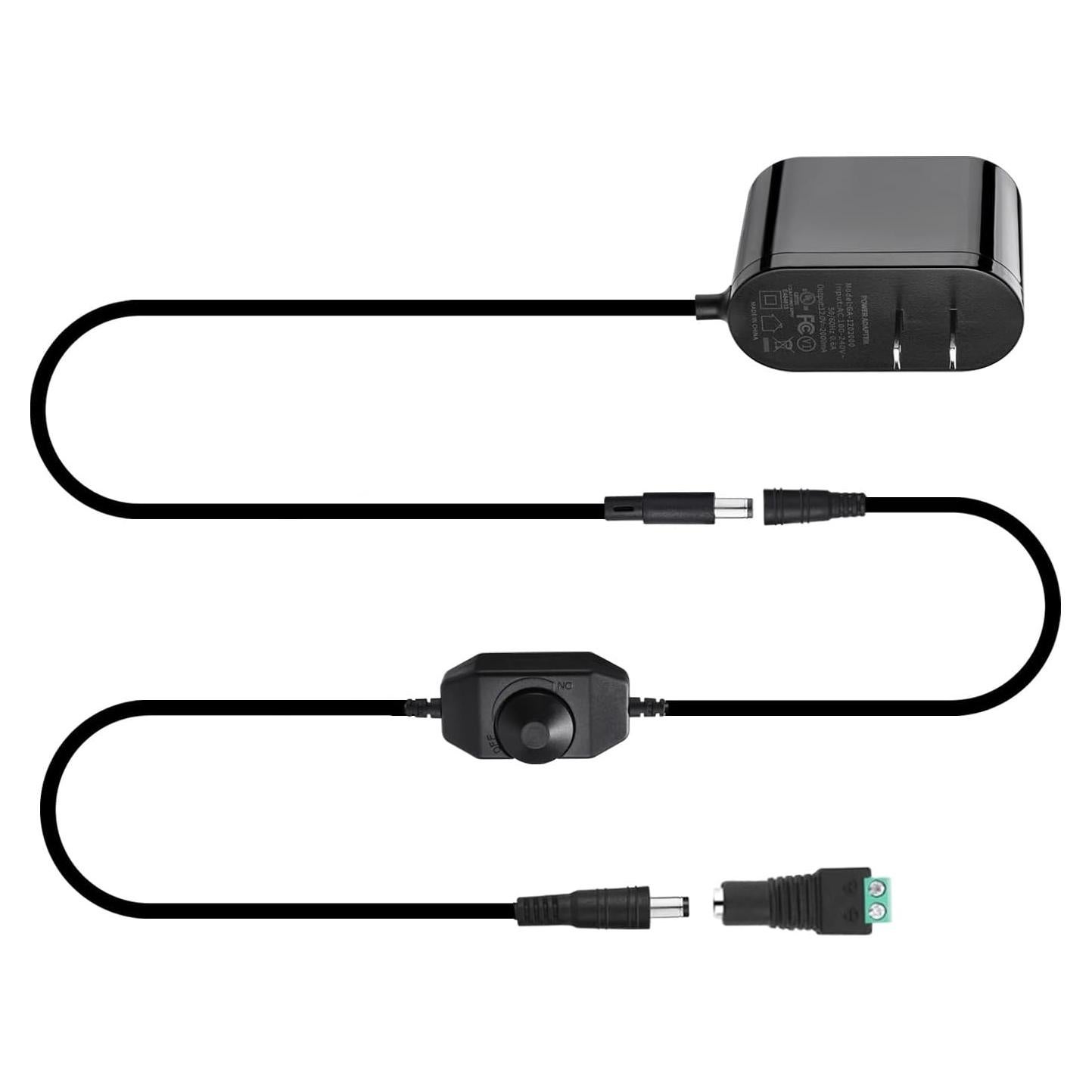 Adaptador de Alimentación 12V GXILEE 2A con Regulador y Cable 1.52m