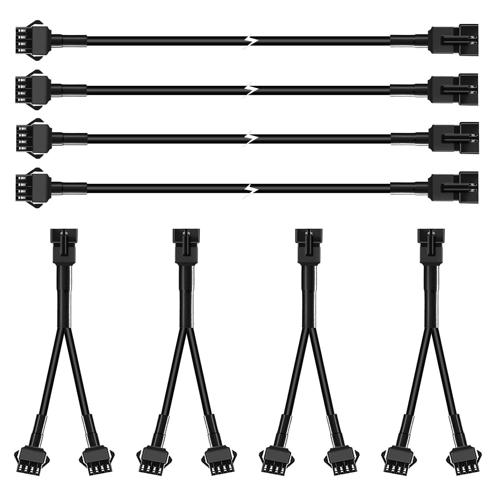 Juego de Cables de Extensión Hovano 4PCS 102 cm 4Pin LED Multicolor