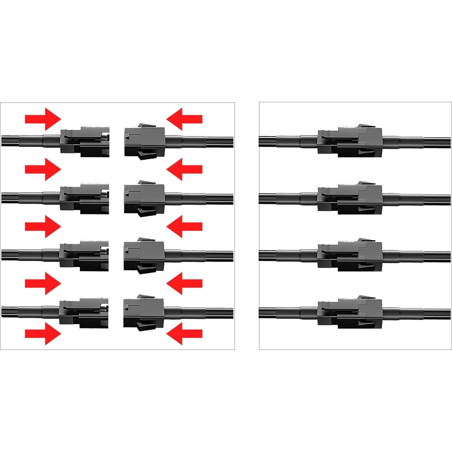 Juego de Cables de Extensión Hovano 4PCS 102 cm 4Pin LED Multicolor