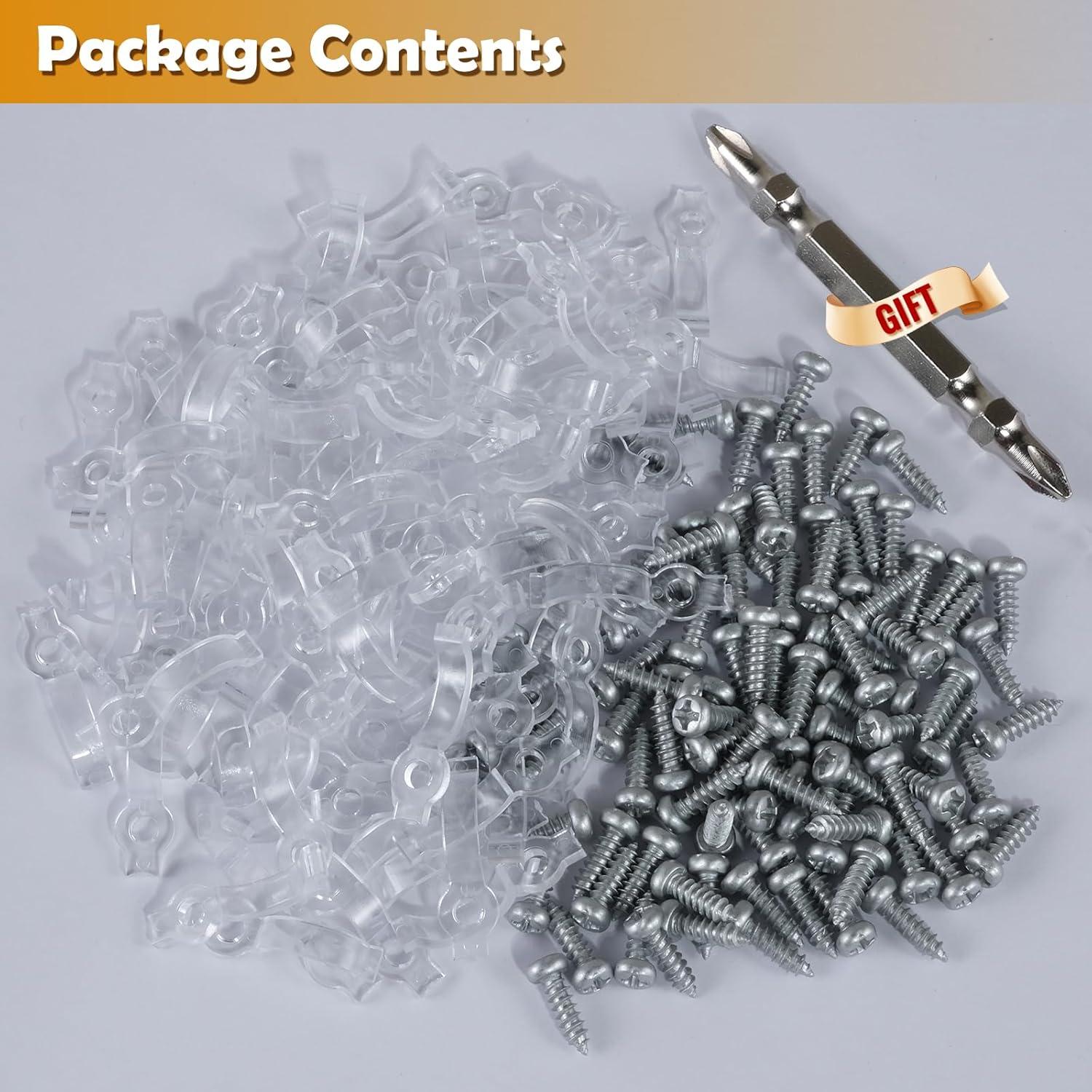 100 Soportes Clips Fijación GRIVER para Luces de Tira 10mm