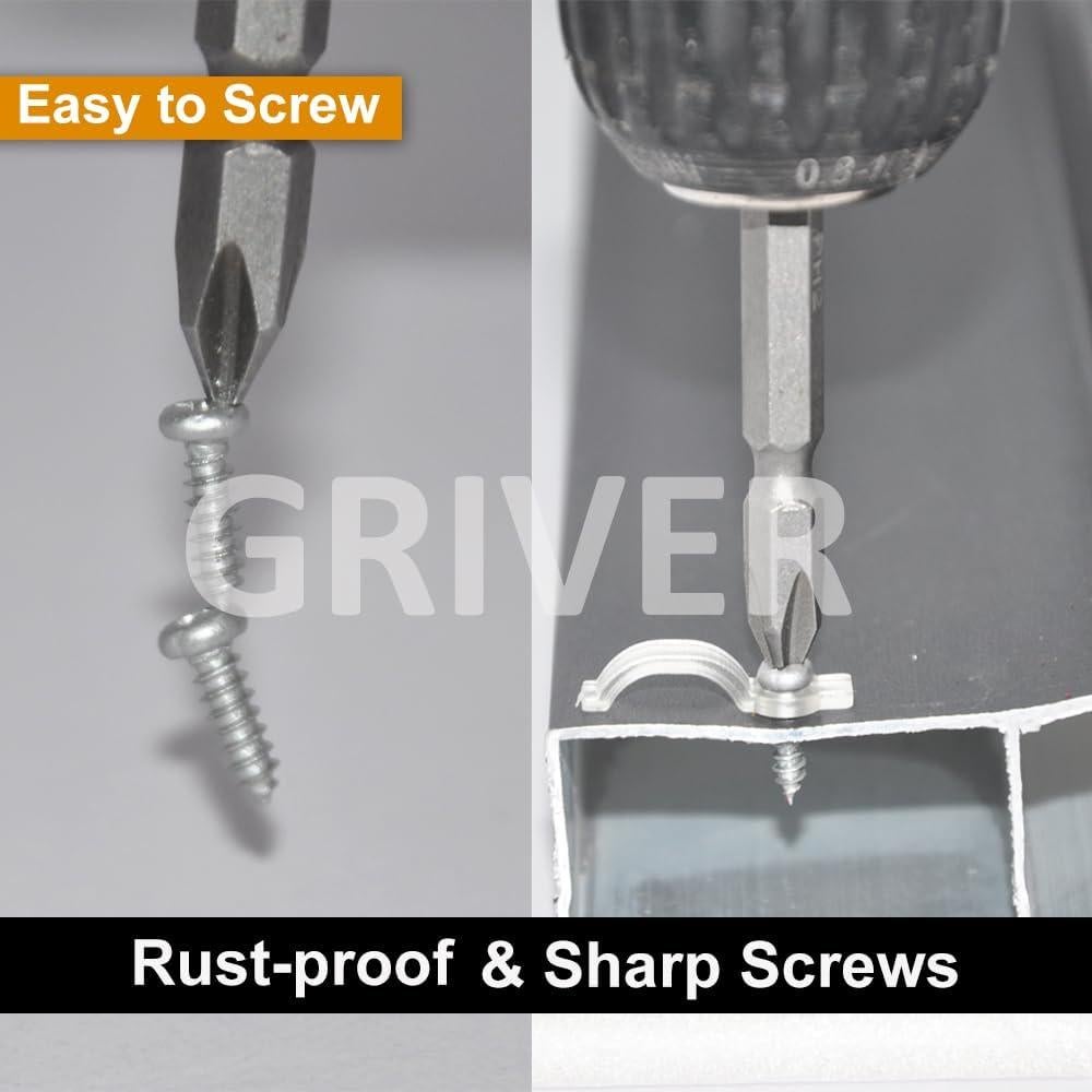 100 Soportes Clips Fijación GRIVER para Luces de Tira 10mm