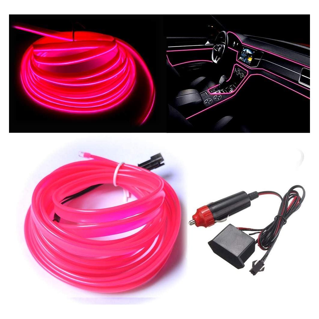 Cable LED Rosa 3m MaxLax para Interior de Automóviles 12V
