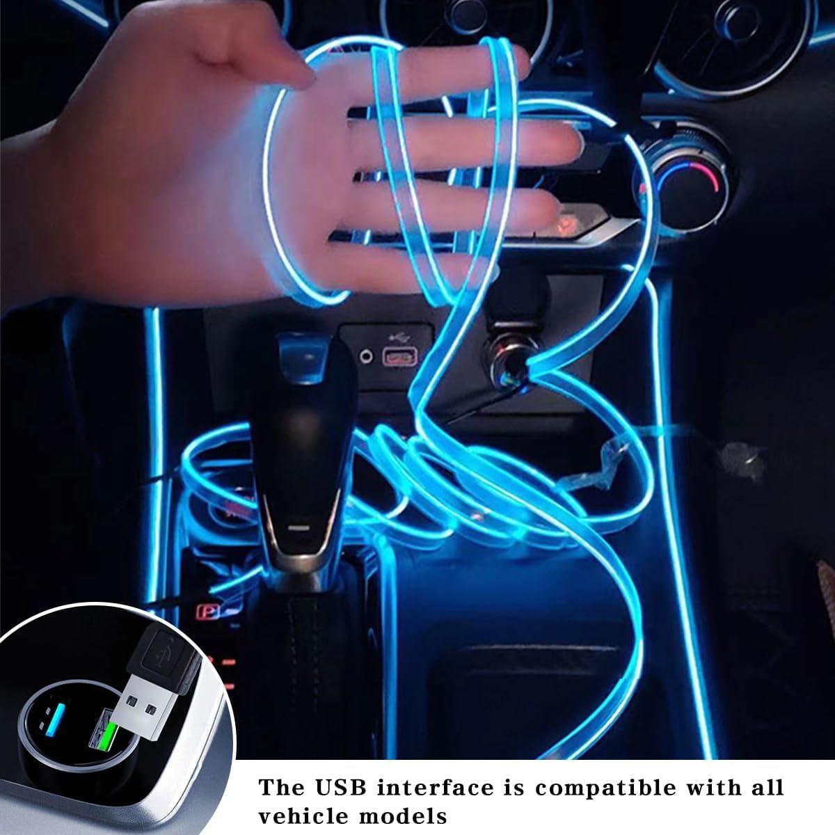 Tiras de luces LED para interiores de automóviles KHGUZ 5m Rojo