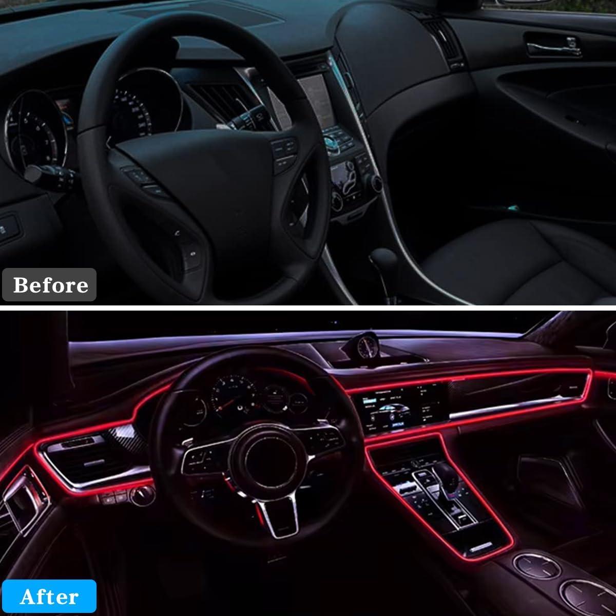 Tiras de luces LED para interiores de automóviles KHGUZ 5m Rojo