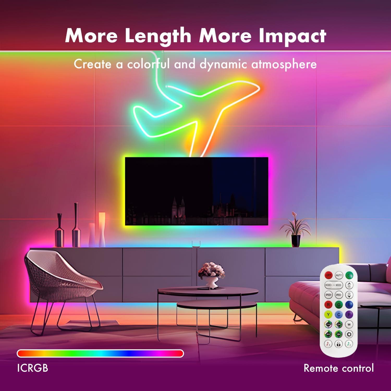 Tira LED RGB 5m ATHONO, Impermeable IP67, Sincronización Música