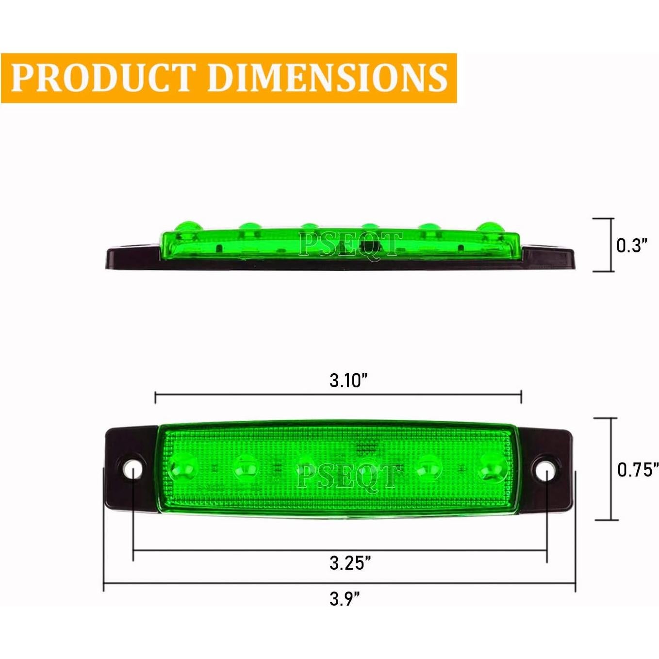 Luces LED de Tira de Roca PSEQT 10 Pcs Verde IP67 12V