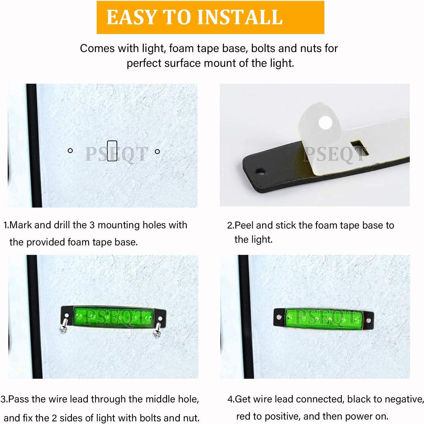 Luces LED de Tira de Roca PSEQT 10 Pcs Verde IP67 12V