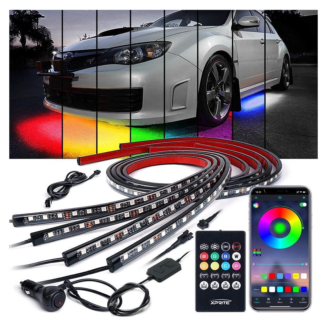 Kit de Iluminación LED RGB Xprite 4 Pcs para Automóviles