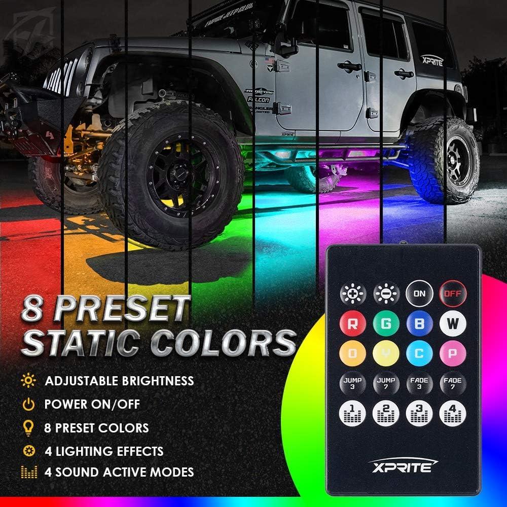 Kit de Iluminación LED RGB Xprite 4 Pcs para Automóviles