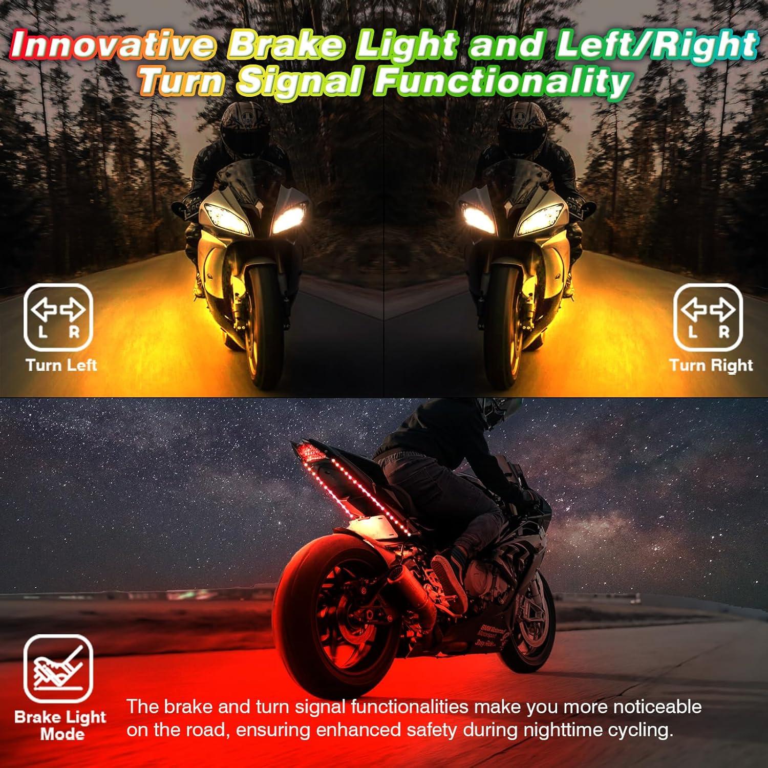 Kit de Luces LED RGB ZONECONA para Motocicleta 12PCS IP68
