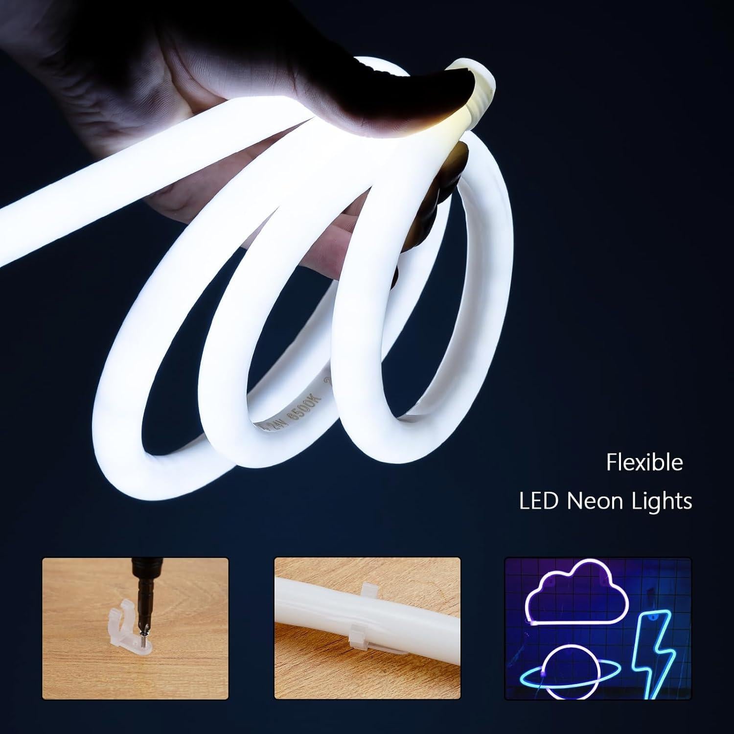 Tira LED Neon 24V 16.4ft IP65 ZHONG YI Blanco Frío 6500K