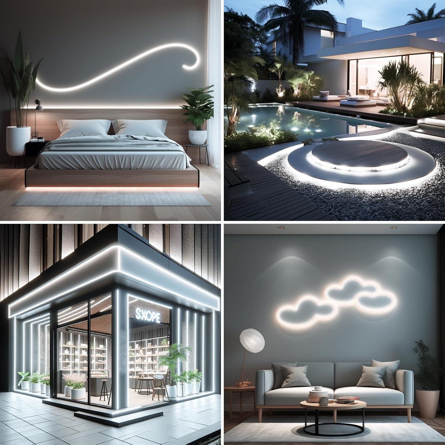 Tira LED Neon 24V 16.4ft IP65 ZHONG YI Blanco Frío 6500K