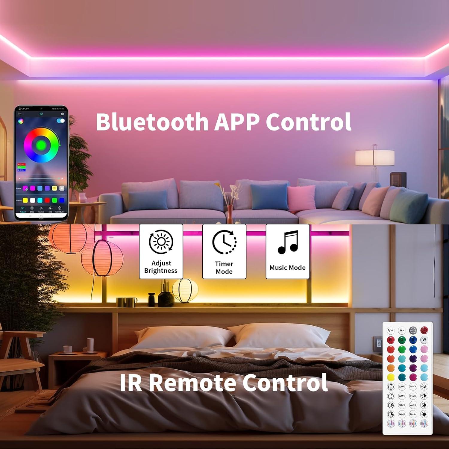 Cinta LED RGB Neón 5m iNextStation con Control Remoto y APP