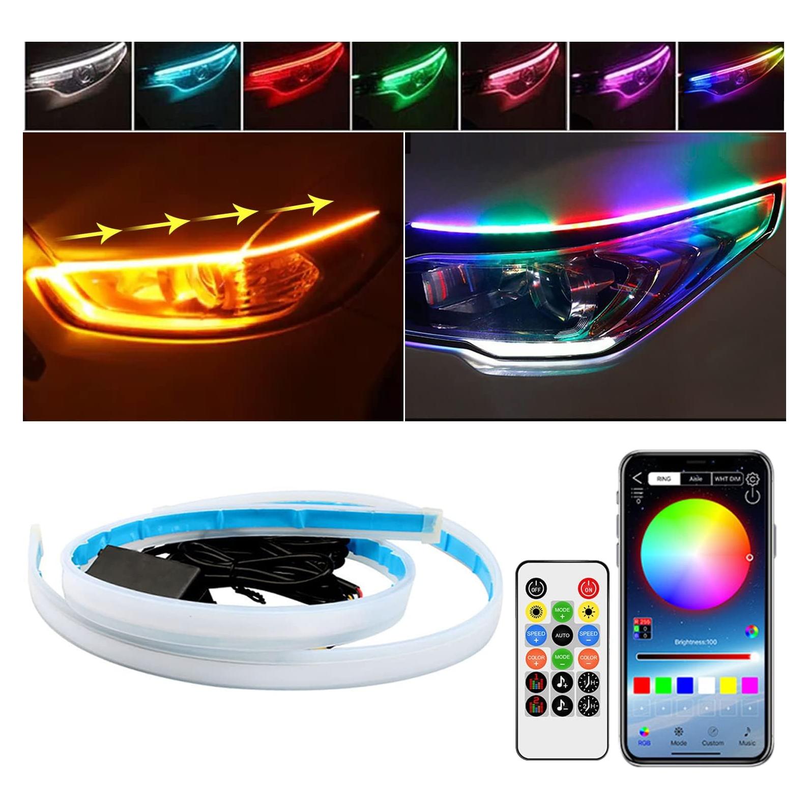 Tira LED de Señal de Giro TEKSHINNY 60.96 cm RGB Impermeable