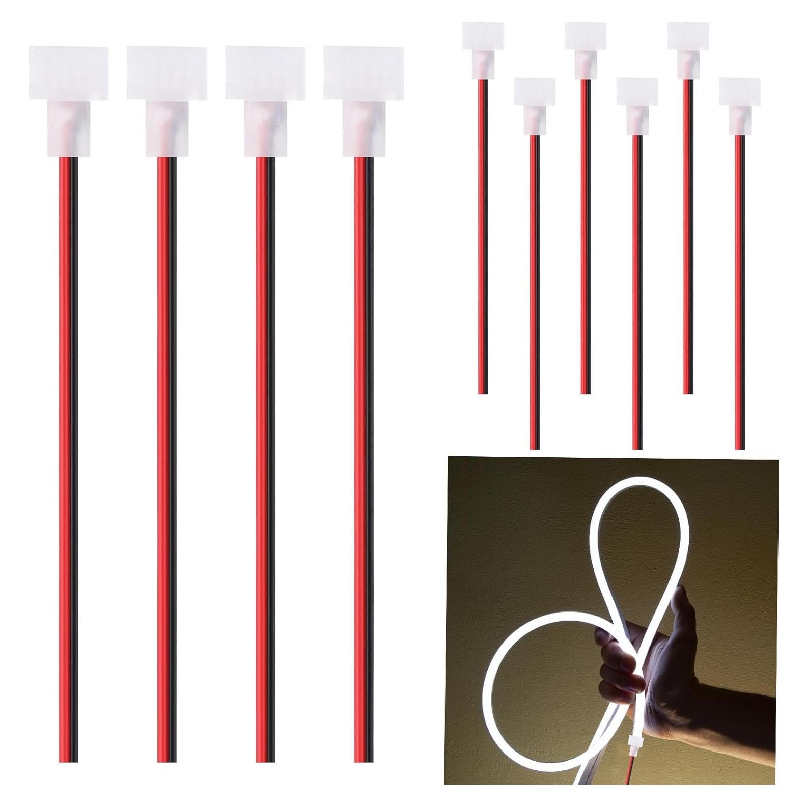 10 Conectores LED Neon 12V Sin Soldadura Relaxweex 6x12mm