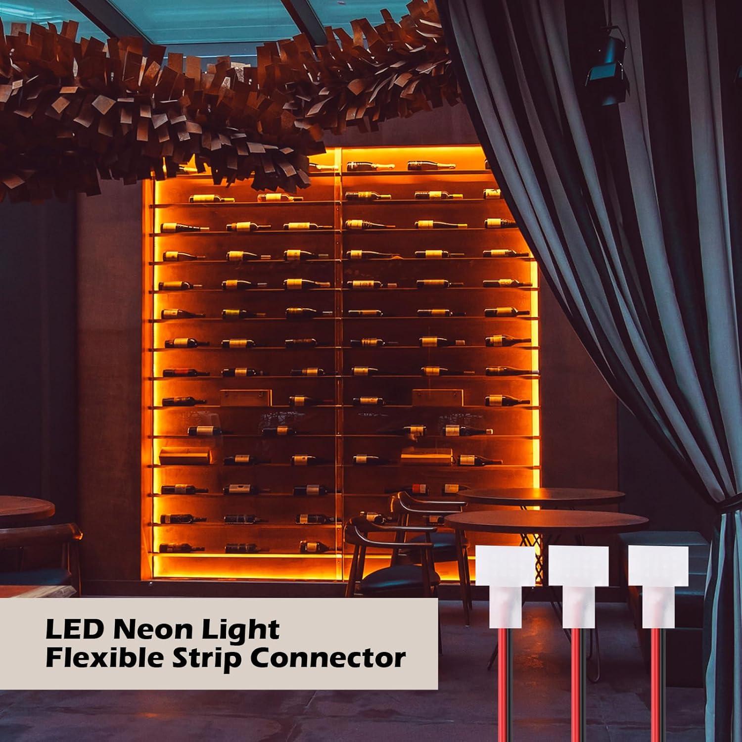 10 Conectores LED Neon 12V Sin Soldadura Relaxweex 6x12mm