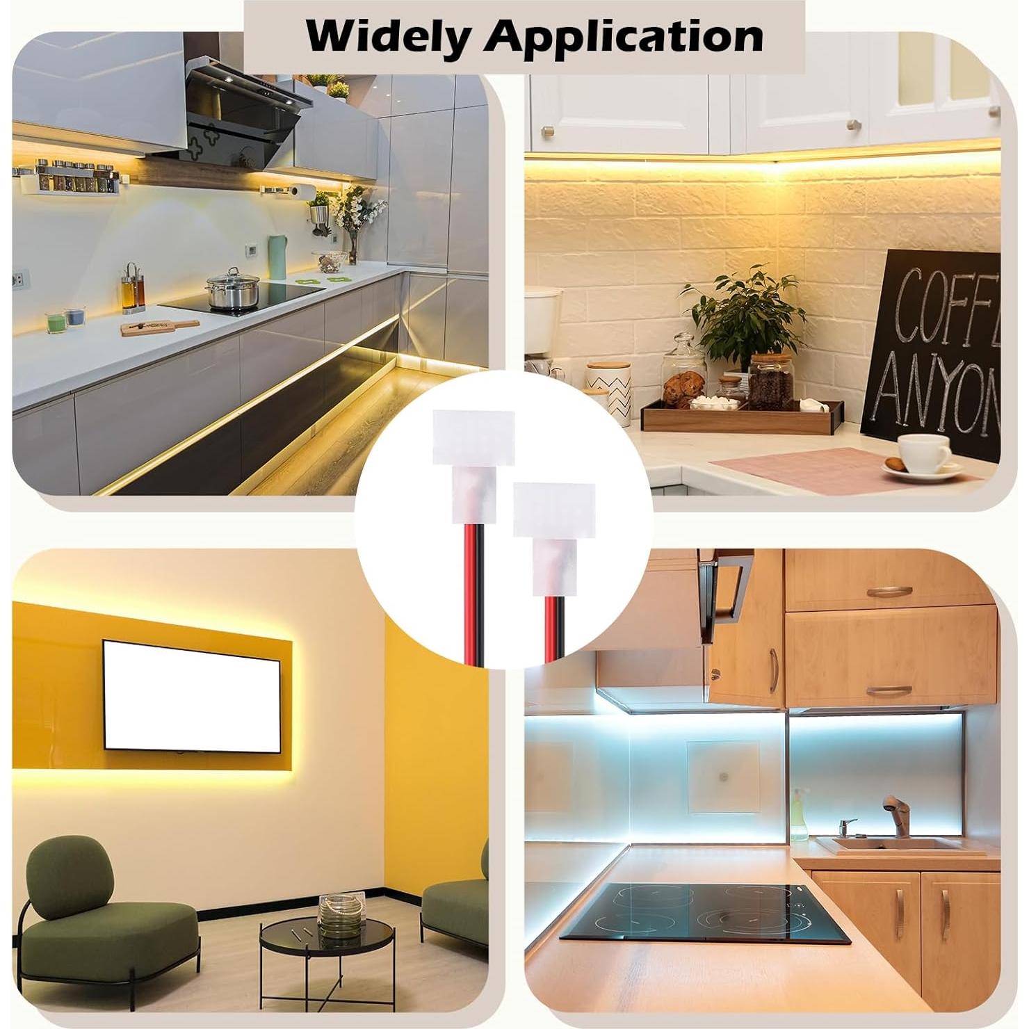 10 Conectores LED Neon 12V Sin Soldadura Relaxweex 6x12mm