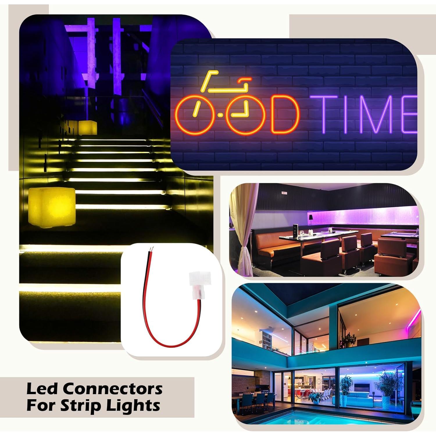 10 Conectores LED Neon 12V Sin Soldadura Relaxweex 6x12mm