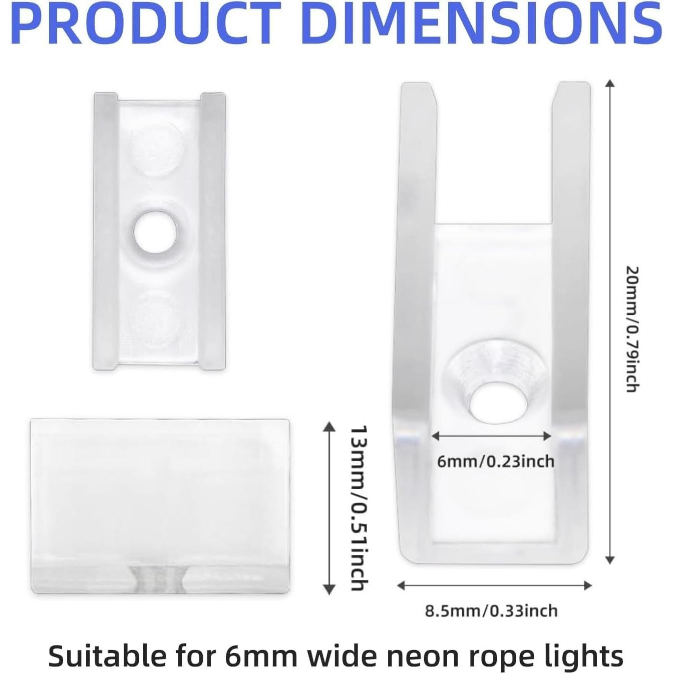 Clips de Fijación para Luces de Cuerda Neon Meevt 100PCS 6mm