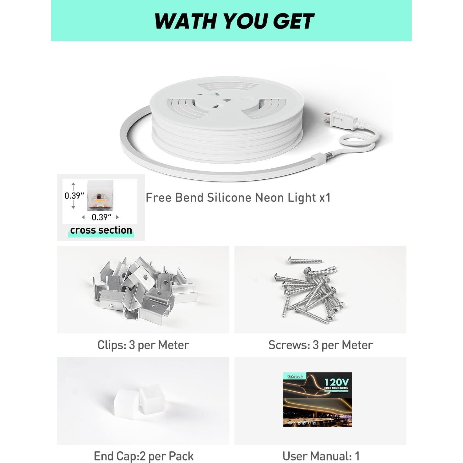 Tira de Neón LED GZBtech 5M 2800K Blanco Cálido IP65