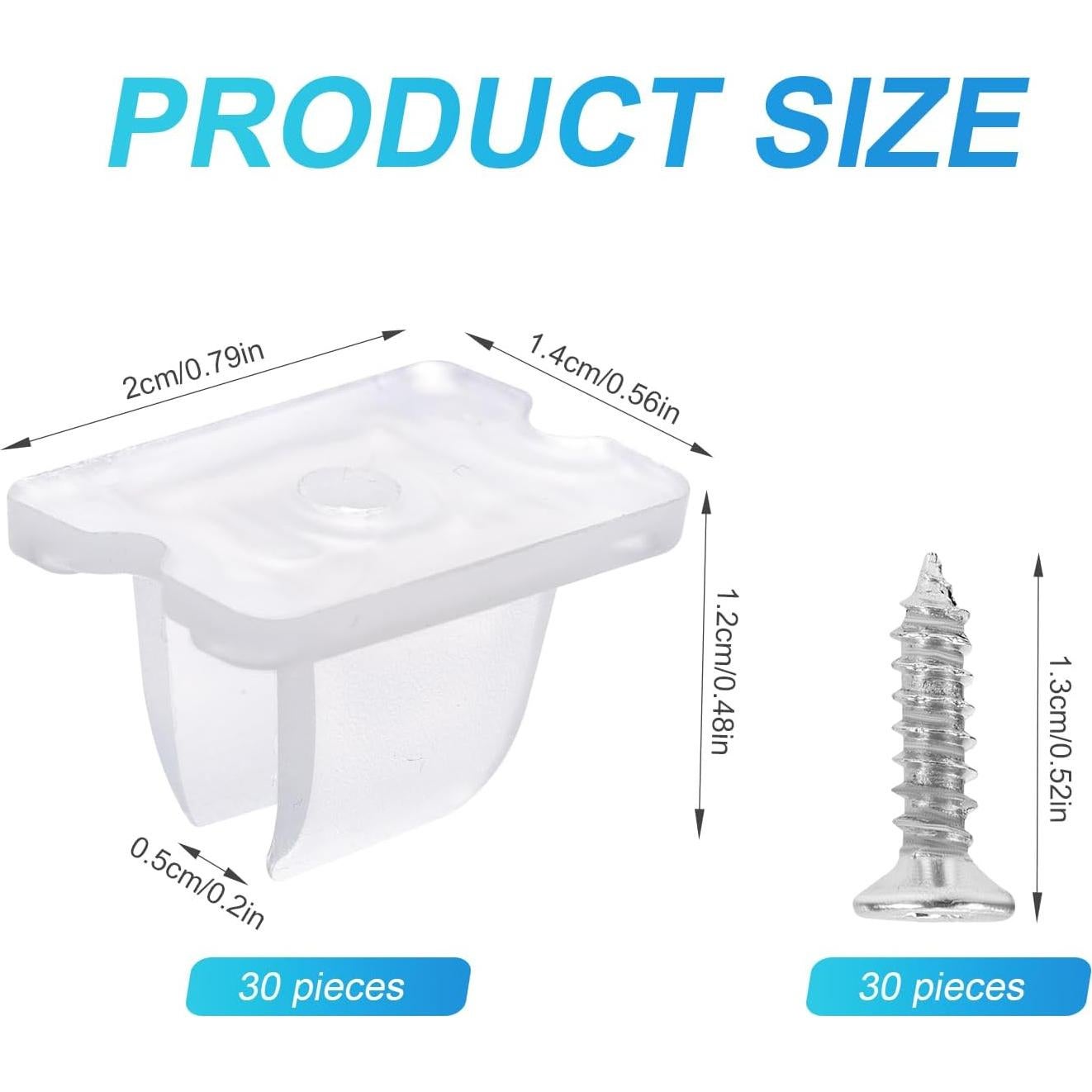 30 Clips de Montaje para Tiras de Luz LED Gosknor 5-6mm