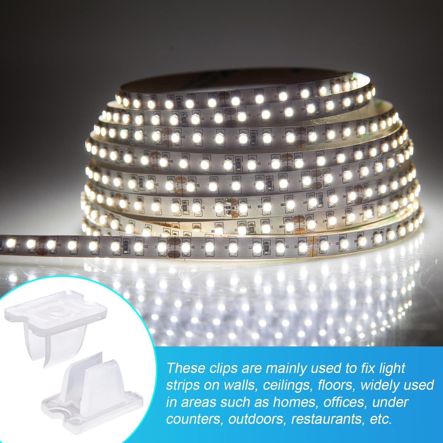 30 Clips de Montaje para Tiras de Luz LED Gosknor 5-6mm