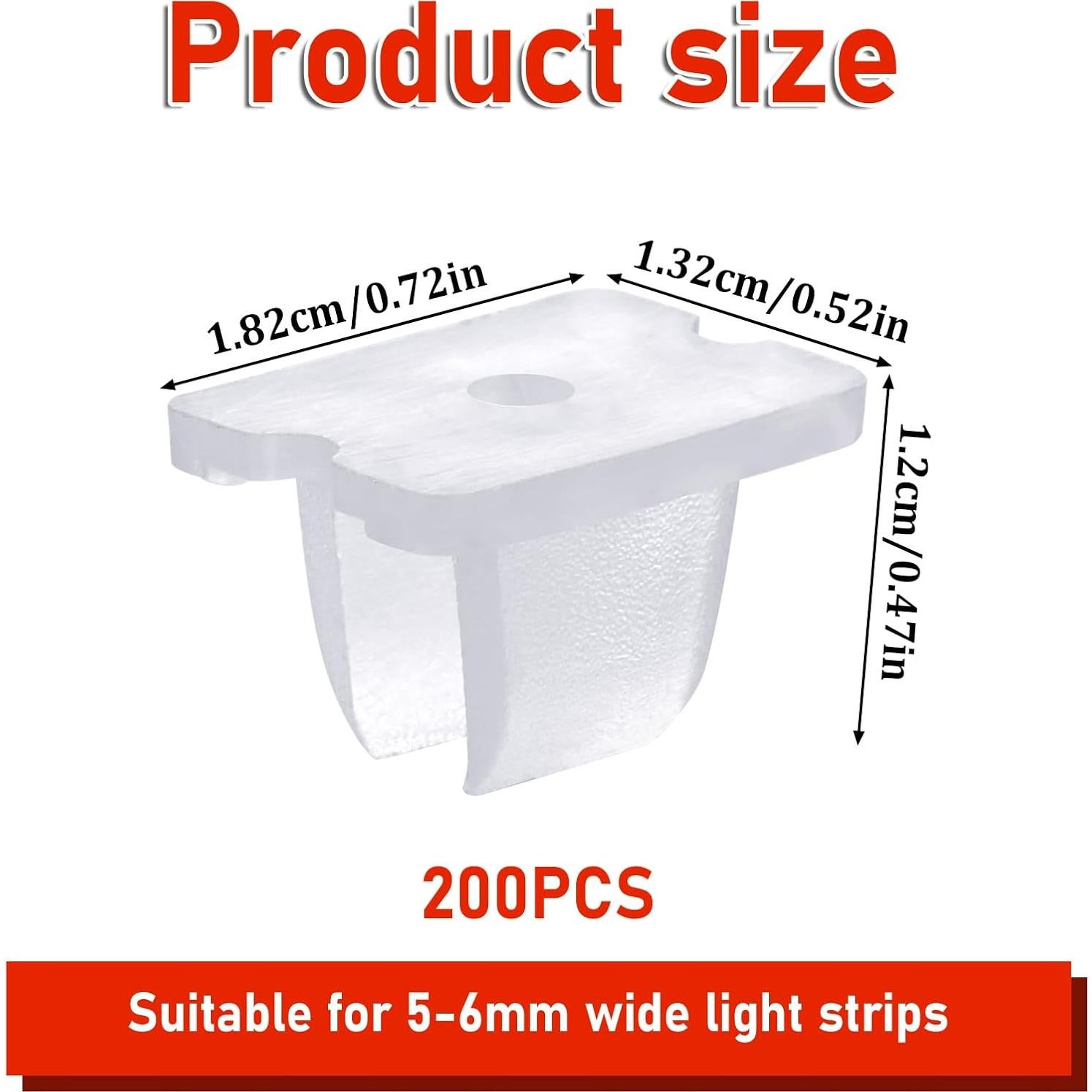 Clips de Montaje para Tiras LED Sliverdew 200 Pcs Impermeables