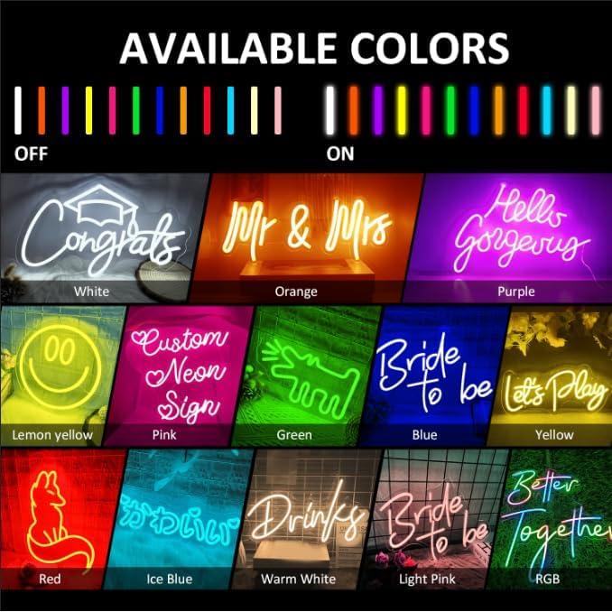 Cartel de Neón Personalizado LED 61x61cm WASNKGFW