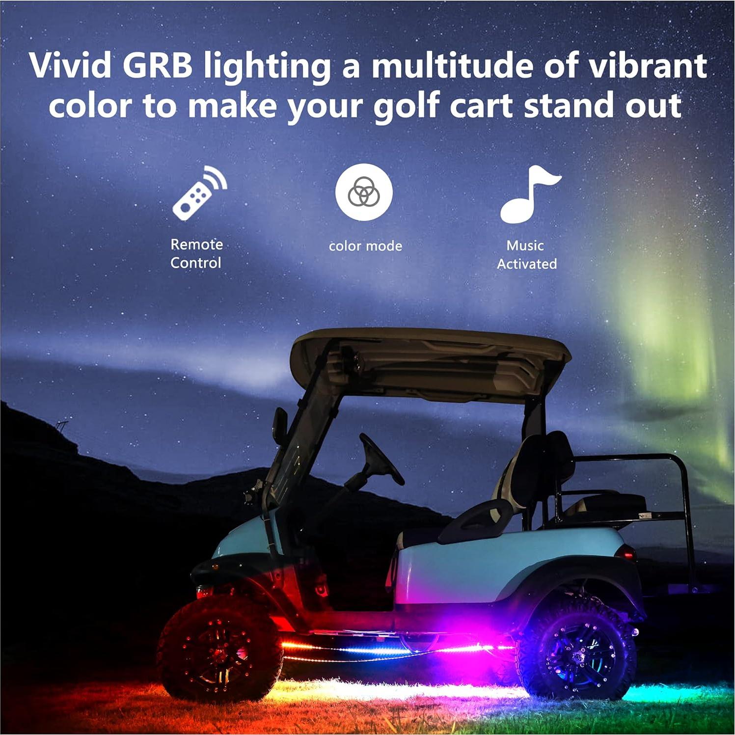 Kit de luces LED Underglow 10L0L 4 PCS, 24 modos, impermeable