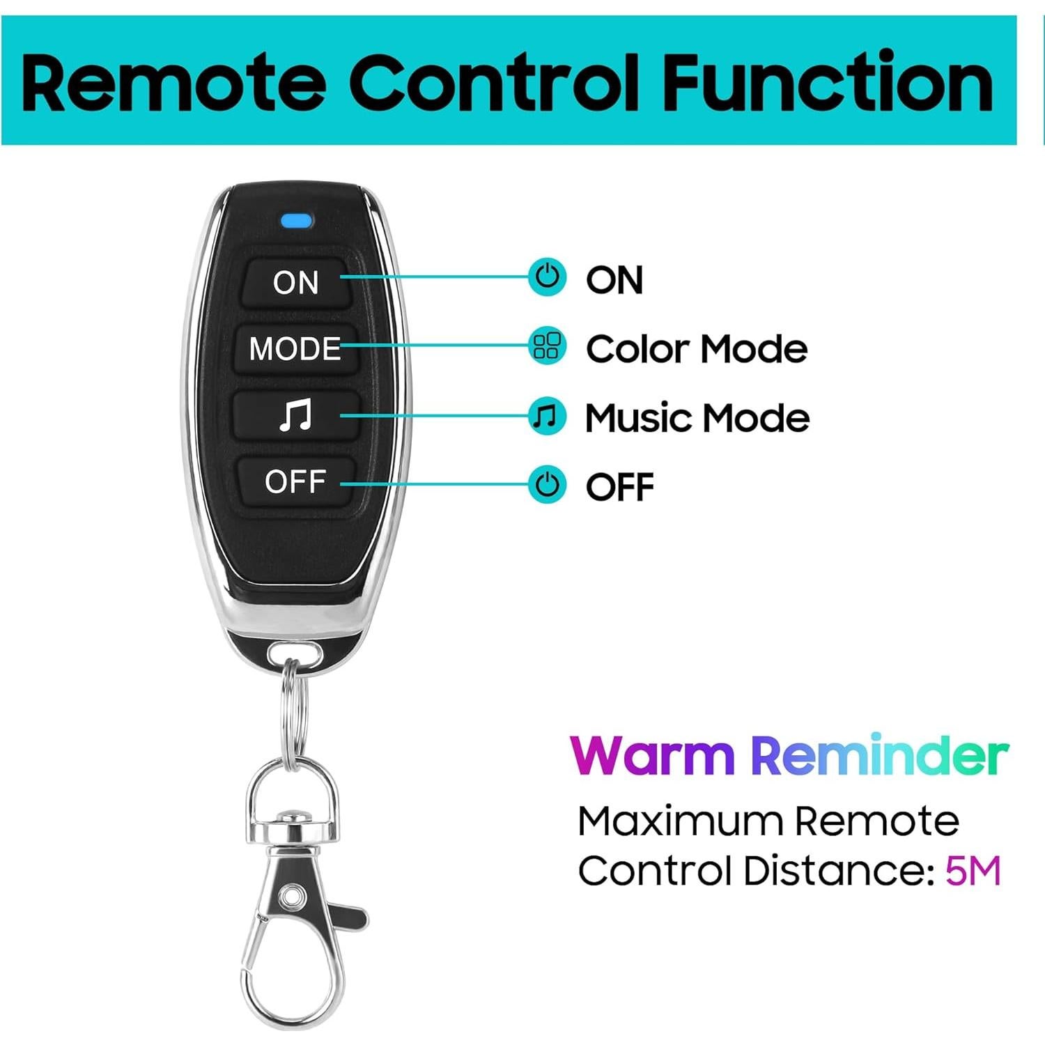 Kit de luces LED Underglow 10L0L 4 PCS, 24 modos, impermeable