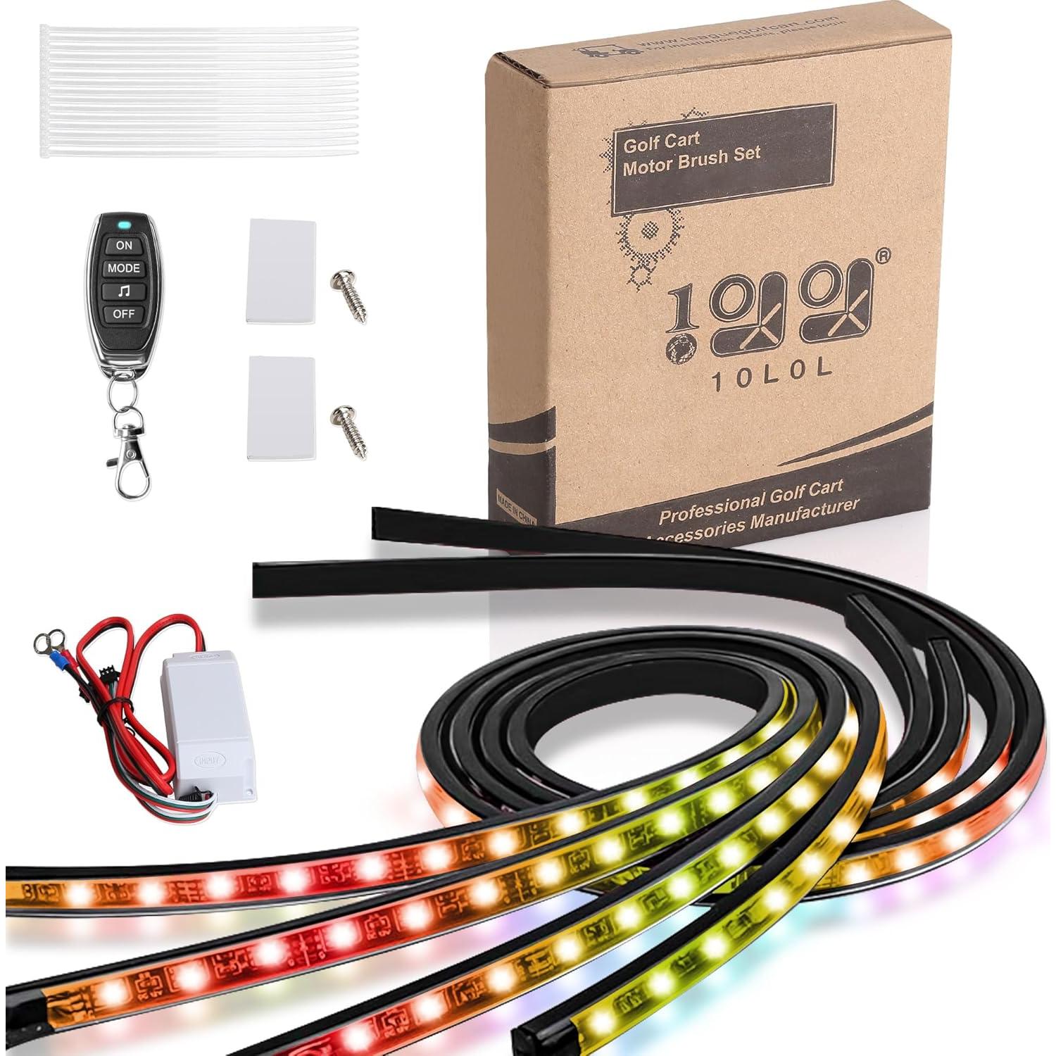 Kit de luces LED Underglow 10L0L 4 PCS, 24 modos, impermeable