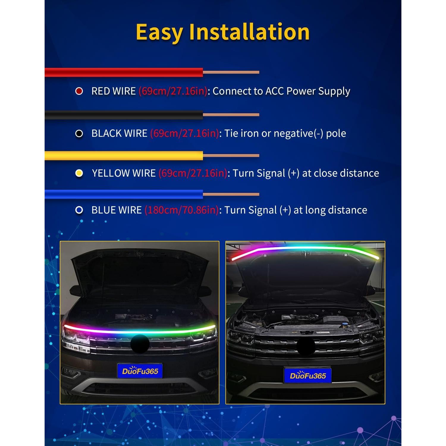 Tira de Luz LED RGB Multicolor DUOFU365 2.4M Impermeable