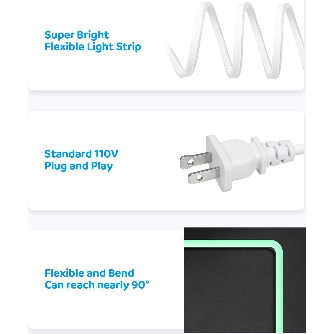 Tira de Neón LED RGB 5M Shen Zhen IP67 Multicolor Dimmable