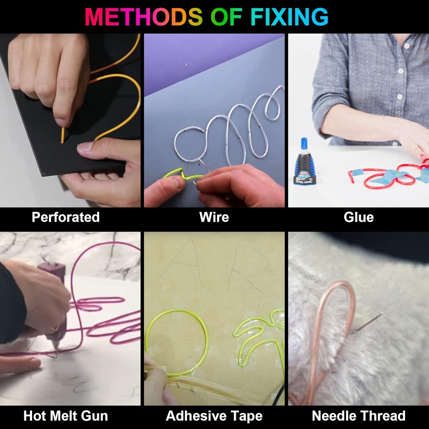 Paquete de 10 Cables de Neón EL Melndiea 2.99m Multicolor