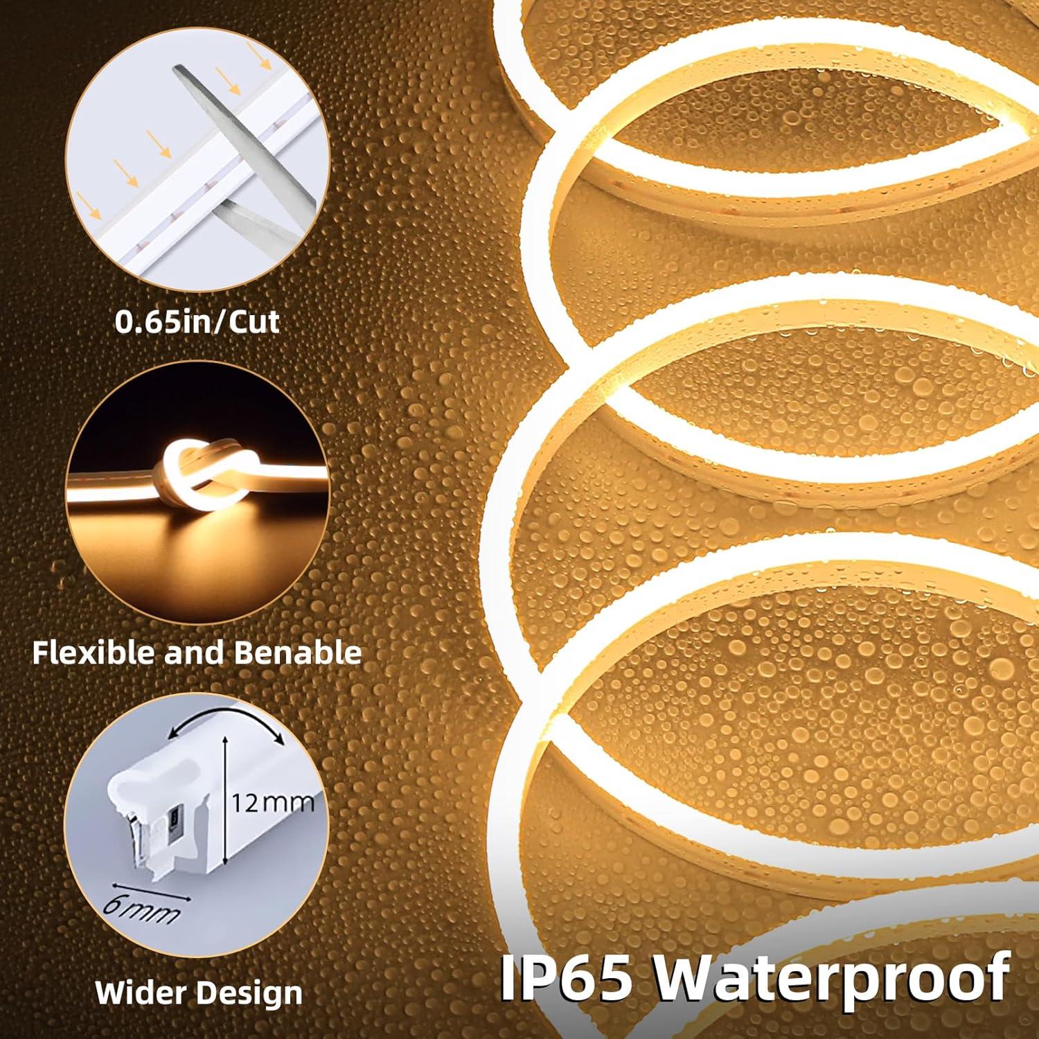 Lamomo Tira LED Neón 20M Blanca Cálida 3000K Regulable