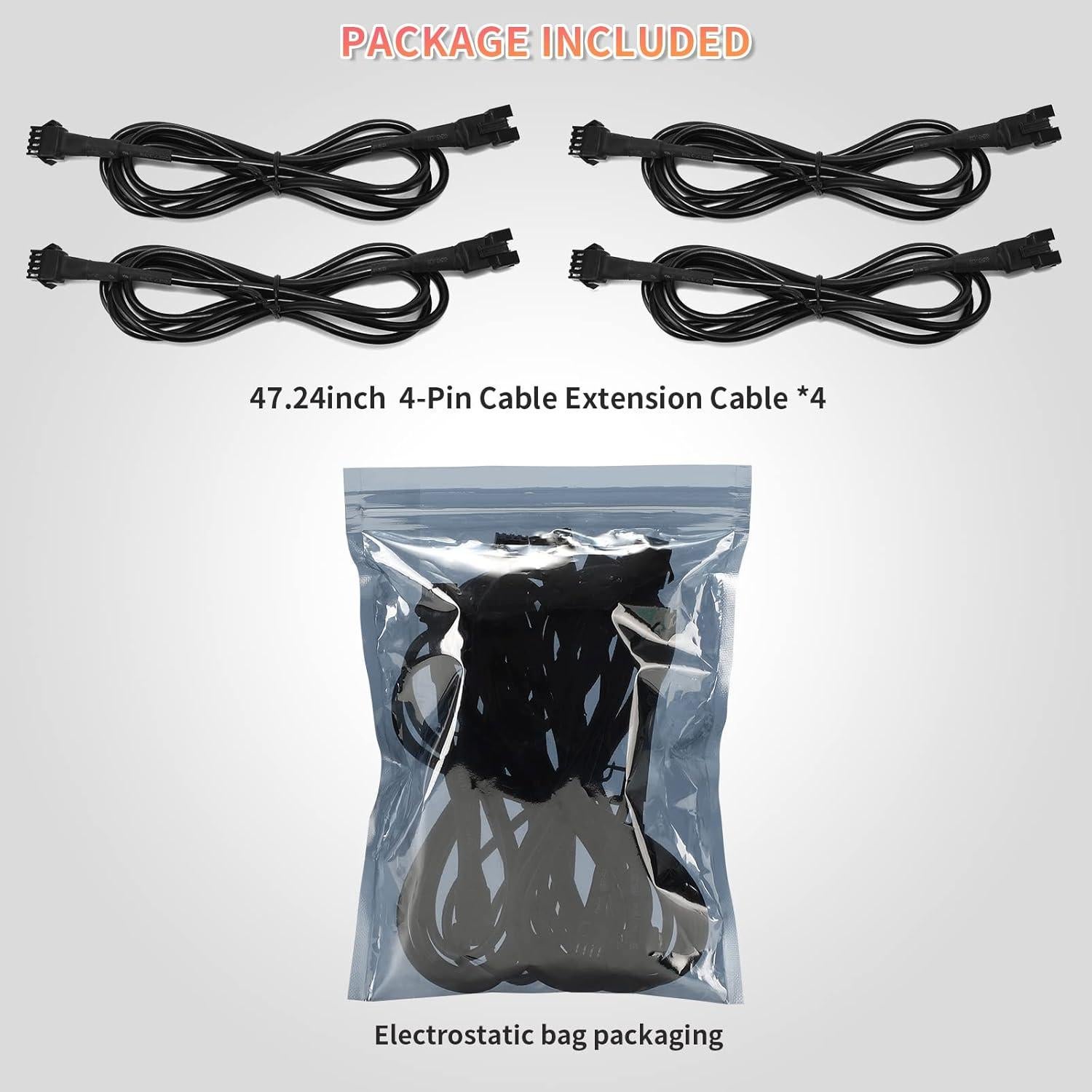 Cable de Extensión RGB LED Luces de Rocas 4PCS 120cm LD DARKEAGLE