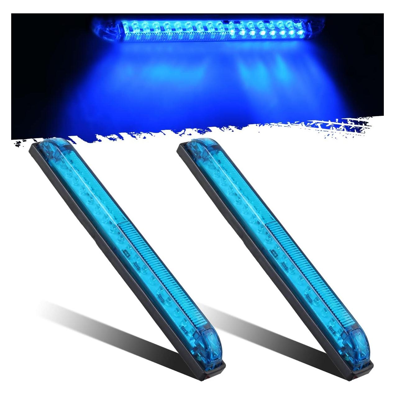 Partsam Luz de Tira LED Azul 8" (20.32 cm) 2 Piezas 30 LEDs