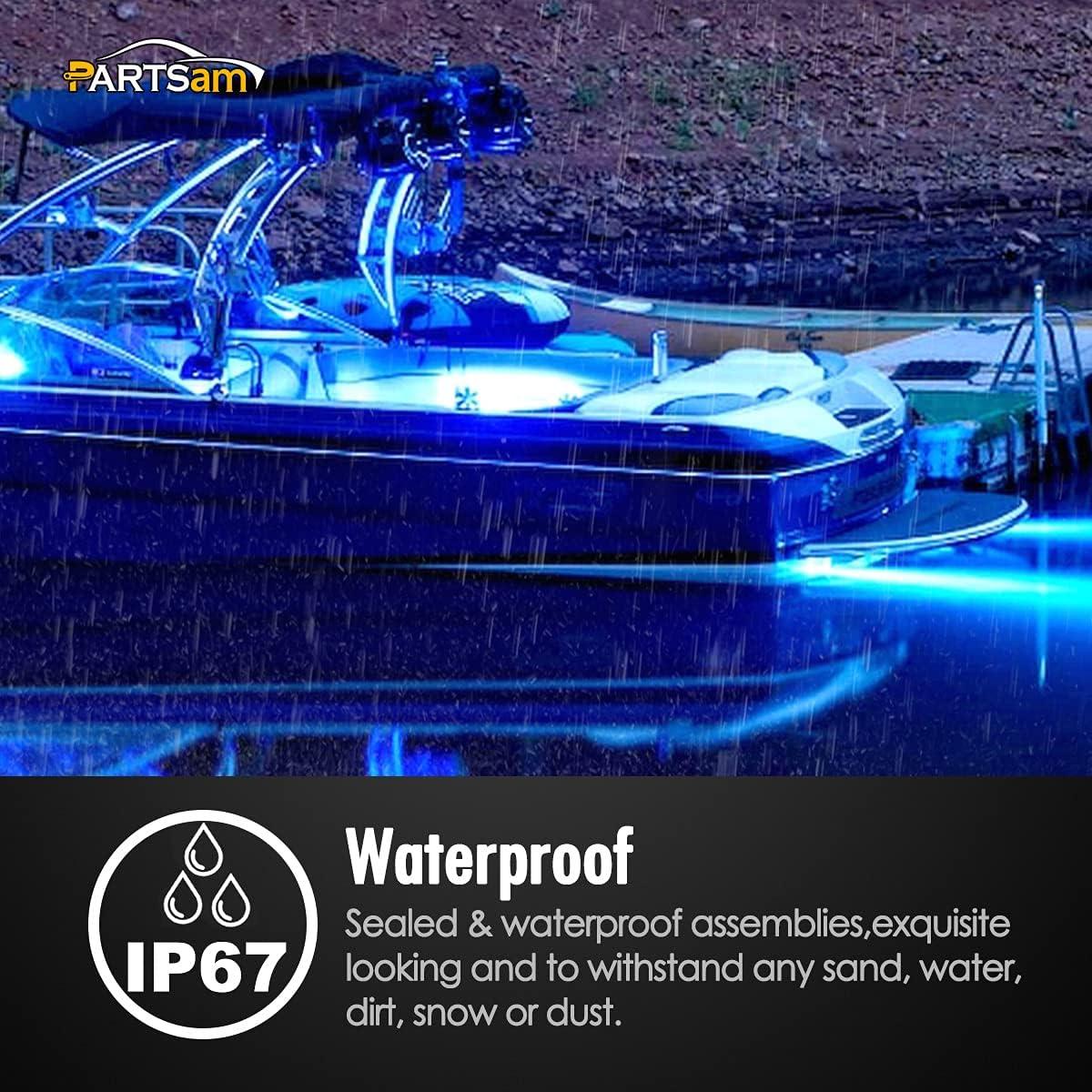 Partsam Luz de Tira LED Azul 8" (20.32 cm) 2 Piezas 30 LEDs