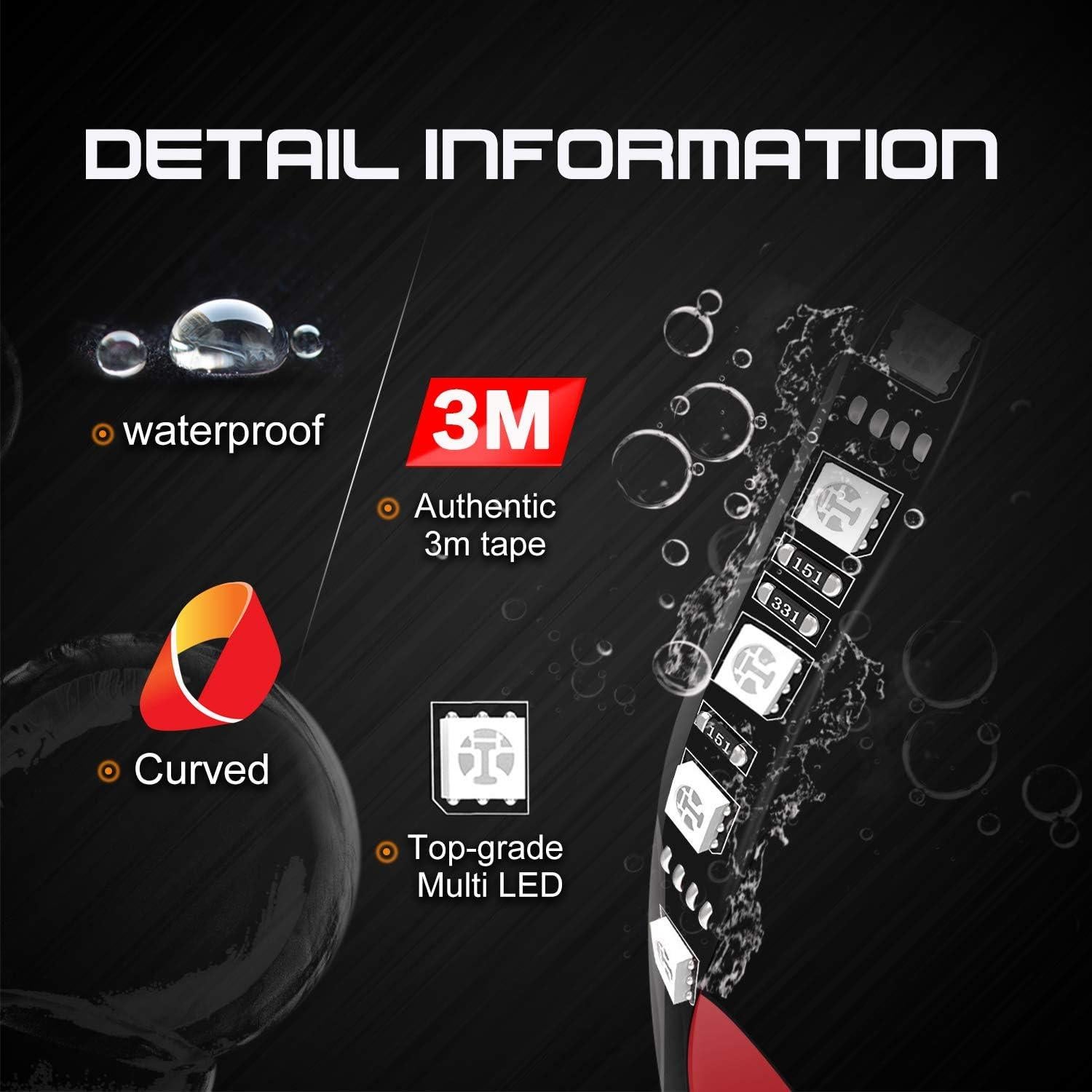 Kit de Iluminación LED Multicolor Sunpie para Motocicleta 16 Pcs