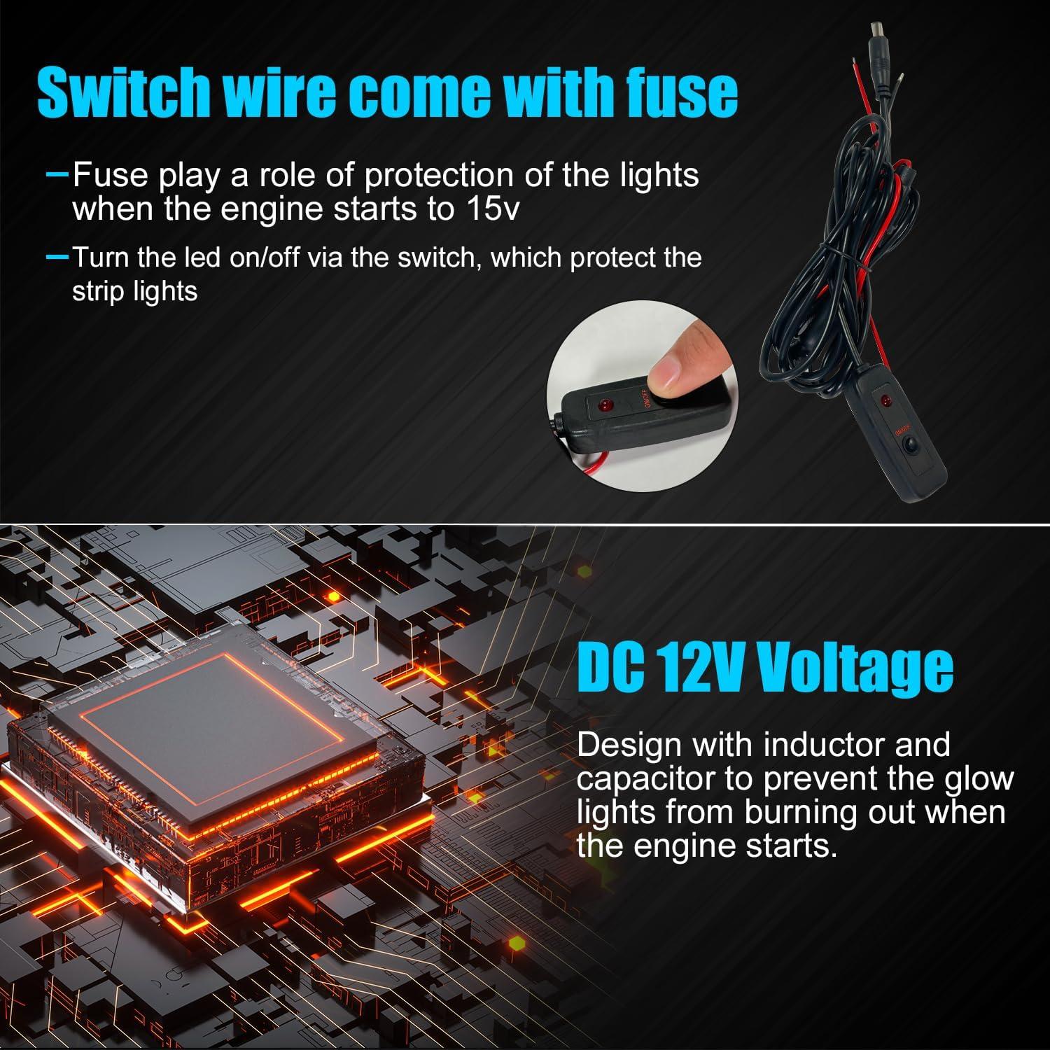 Kit de Iluminación LED Multicolor Sunpie para Motocicleta 16 Pcs