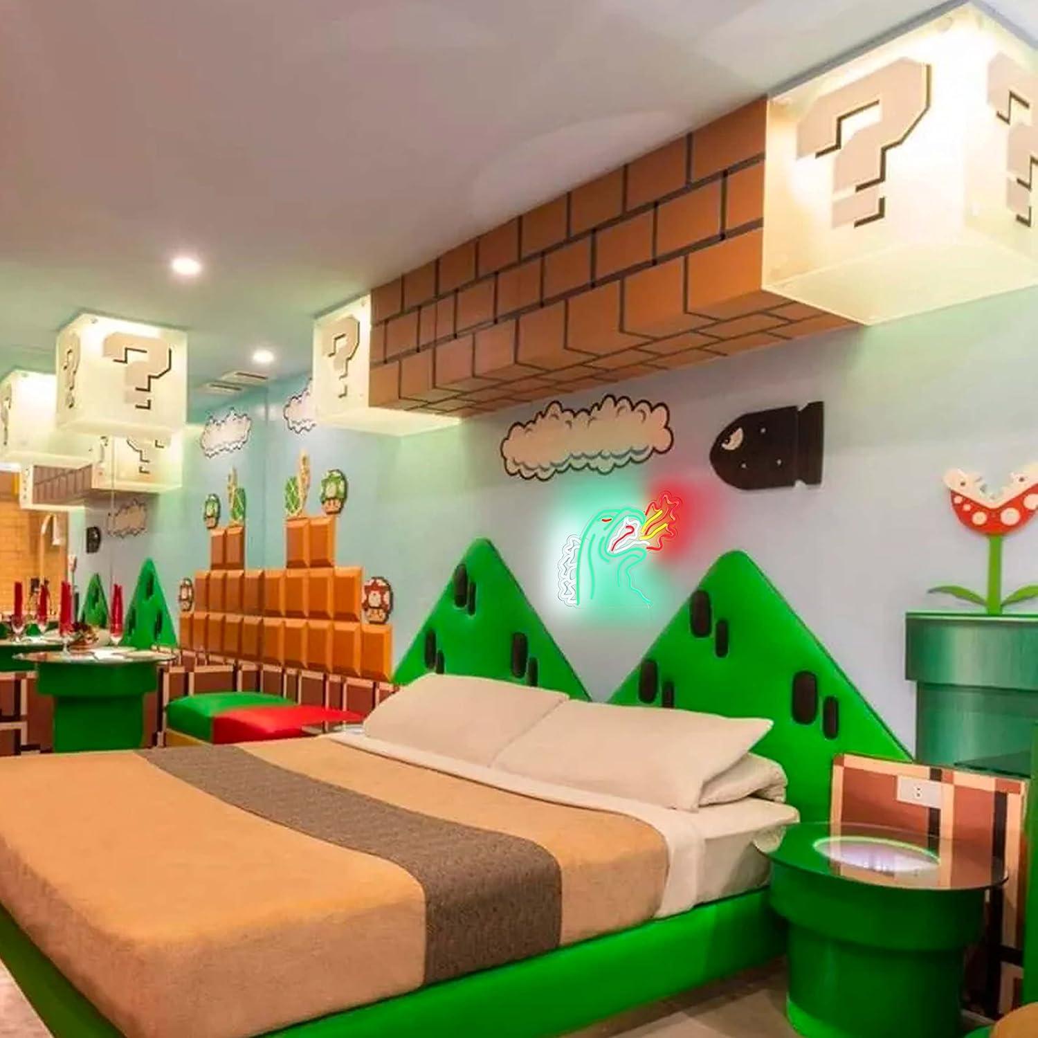 Neon Light King of The Monster Dimmable LED Neon Sign for Wall Decor Gaming Room Lights Boys Room Decor Fire-breathing Monster Neon Signs Dinosaur Neon Light