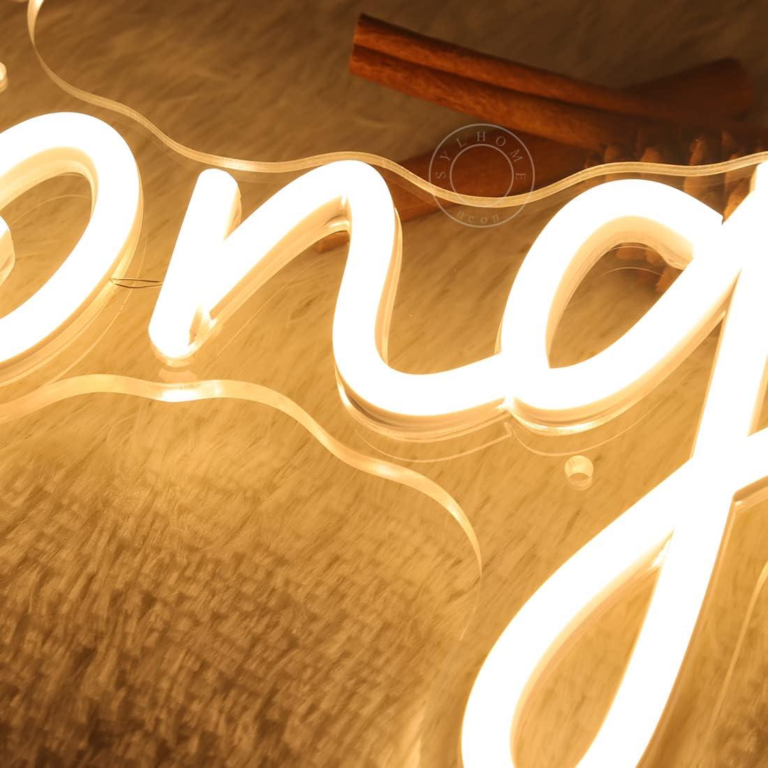 Letrero de Luz de Neón LED SYLHOME Felicitaciones 40x19 cm USB