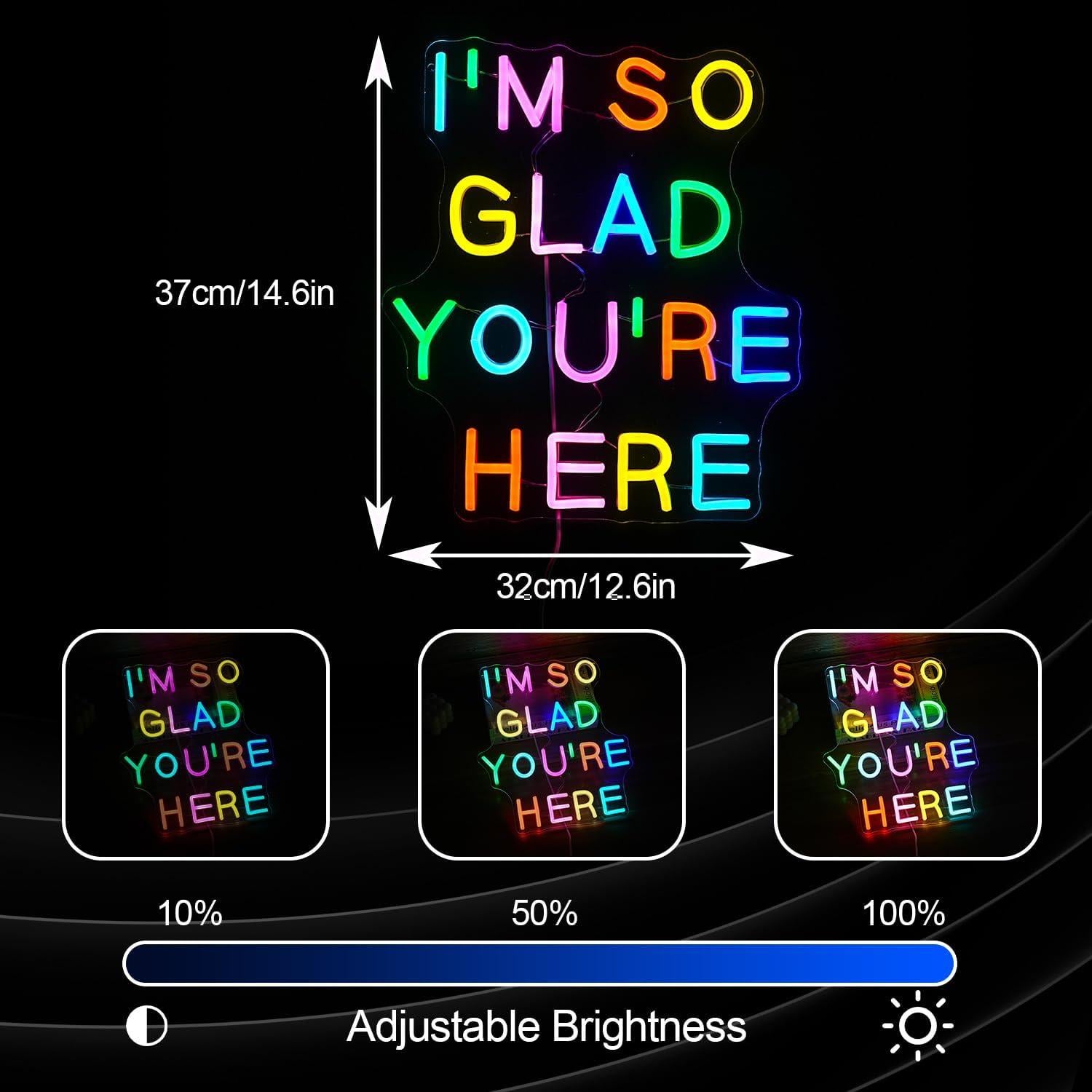 Letrero de Neón LED Regulable BNEMCEZH Multicolor 36.8x32 cm