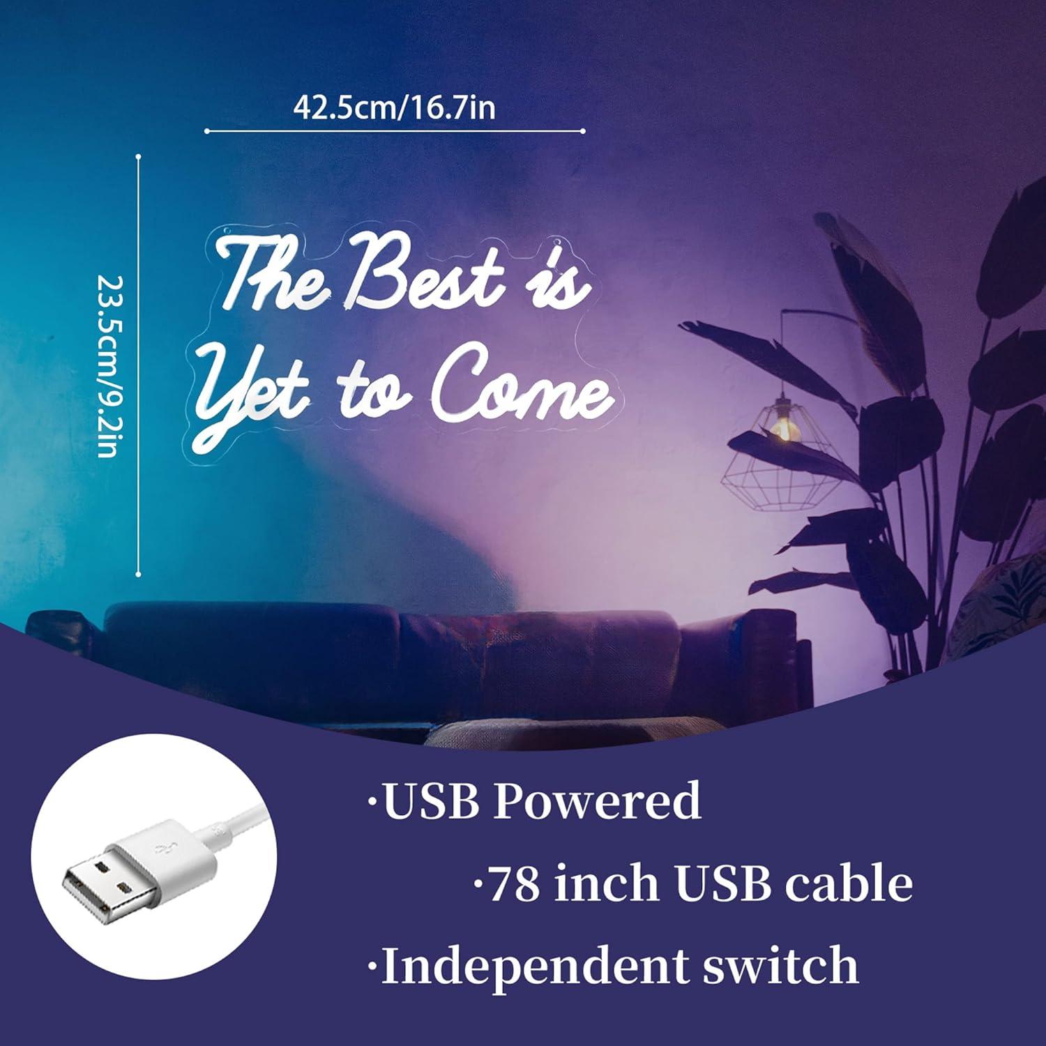 Letrero Neón LED Whfobfe 'Lo Mejor Estás por Venir' USB